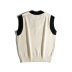 Splicing knitted retro V-neck loose pullover waistcoat NSZQW138122