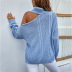 suéter de un solo hombro con solapa de color sólido NSMMY138135