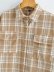 lapel single-breasted check pattern loose shirt jacket NSAM139071