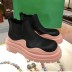 color stitching Thick-soled Short Chelsea Boots NSYBJ139079