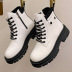 botas cortas de algodón con cordones y tacón grueso de suela gruesa NSYBJ139081