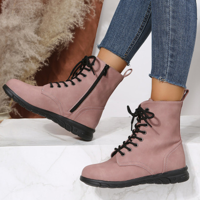 British Style Frosted Thick-soled Boots NSYBJ139084