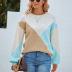 suéter con cuello redondo y manga farol en contraste de color NSMMY139090