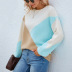 suéter con cuello redondo y manga farol en contraste de color NSMMY139090