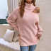 suéter de un solo hombro hueco con solapa de color sólido NSMMY139091