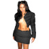 solid color long-sleeved cotton coat and slim skirt set NSDLS139102