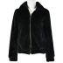 solid color lapel faux cashmere long-sleeved zipper jacket NSFD139114