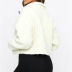 solid color lamb lapel loose long-sleeved zipper sweater NSFD139119