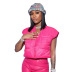 solid color full zipper sleeveless cotton vest NSCBB139127