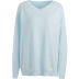 solid color V-neck long-sleeved woolen pullover sweater NSFLY139144