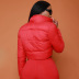 abrigo corto de algodón de manga larga con cuello alto en color liso NSWWW139149