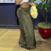 falda de herramientas sueltas con bolsillo con cordón de cintura alta de color sólido NSWWW139150