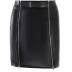 falda delgada de cintura alta de cuero con doble cremallera NSAFS139152