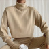 Solid color turtleneck woolen slim long sleeve sweater NSAFS139157