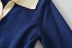 Suéter corto con dobladillo elástico de manga larga en contraste de color delgado con solapa NSXDX139165