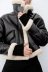 long sleeve thickened long-sleeved fleece faux leather jacket NSYXB139178