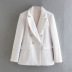 chaqueta de traje de manga larga con solapa cruzada en color liso NSYXB139179