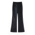 Chaqueta y pantalón de traje de piel sintética de color liso NSYXB139180