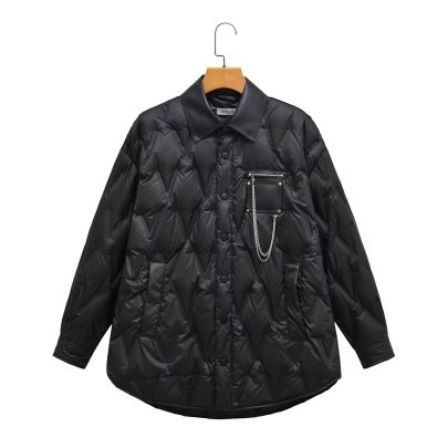 Solid Color Embossed Down Fleece Jacket NSYXB139184