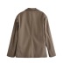 chaqueta de traje holgada de manga larga con bolsillo triangular en color liso NSYXB139185