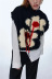 Chaleco de borla tridimensional con decoración de flores de punto NSYXB139205