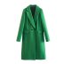 abrigo de manga larga de longitud media con solapa de color sólido NSYXB139206