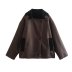 chaqueta casual de color sólido con solapa de manga larga suelta de doble cara NSYXB139211