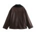 casual double-sided loose long sleeve lapel solid color jacket NSYXB139211