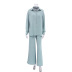 solid color double-layer gauze shirt loose trousers two-piece loungewear set NSMSY139225