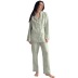 conjunto de top y pantalones sueltos de manga larga de algodón de color liso NSMSY139226
