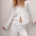 solid color stitching loose long-sleeved top and trousers loungewear set NSMSY139228