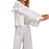 Conjunto de ropa de salón con top y pantalones sueltos de manga larga con costuras de color liso NSMSY139228