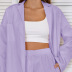 conjunto de ropa de casa con pantalones de manga larga de algodón de color liso NSMSY139230