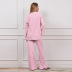 Pink Bubble Wrinkled Cotton Homewear Long-sleeved Trousers loungewear NSMSY139235