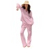 Pink Bubble Wrinkled Cotton Homewear Pantalones de manga larga loungewear NSMSY139235