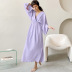 solid color double-layer gauze nine-point sleeve slit nightdress NSMSY139238