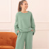 solid color knitted sweater trousers pajamas set can be worn outside NSMSY139243