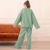El conjunto de pijama de pantalones de suéter de punto de color sólido se puede usar afuera NSMSY139243