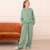 El conjunto de pijama de pantalones de suéter de punto de color sólido se puede usar afuera NSMSY139243