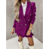 loose solid color long-sleeved suit jacket and skirt two-piece set NSOYL139247