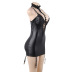 plus size faux leather garter belt nightdress with panties NSOYM139256
