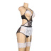 plus size lace garter one-piece underwear with leg ring NSOYM139260