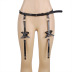 faux leather high tube stockings metal clip buckle garter belt NSOYM139271