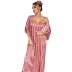 solid color faux silk slip dress and cardigan nightgown set NSWFC139272