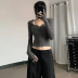 solid color hooded long-sleeved slim high waist bottoming shirt NSTNV139300