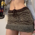 falda retro de lana con lazo y empalme en los bordes sin rematar NSGXF139312