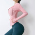 top de yoga con capucha de alta elasticidad y manga larga de color sólido con cremallera NSYWH139356