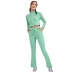 zipper solid color long sleeve hip-lifting high-elastic high waist yoga set NSYWH139359