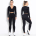hip-lifting high-elastic U-neck long-sleeved seamless solid color threaded yoga suit NSYWH139362