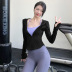 cremallera color sólido con capucha deportes manga larga alta elasticidad yoga outwear NSYWH139369